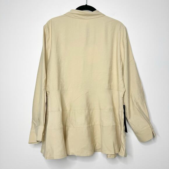 Pomander Place Tuckernuck Ashlen Blouse in Tan Button Down Size Large - Picture 8 of 11